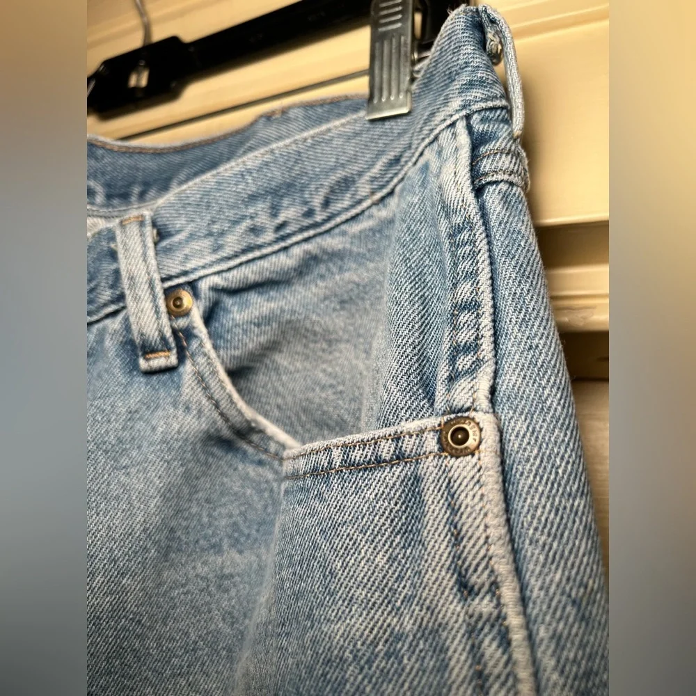 Vintage 90s Wrangler Regular Fit Straight Leg Distressed Jeans Denim size 12 - Picture 5 of 14